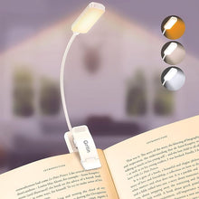 Load image into Gallery viewer, Gritin 9 LED Rechargeable Book Light for Reading in Bed -Eye Caring 3 Color Temperatures,Stepless Dimming Brightness,80 Hrs Runtime Small Lightweight Clip On Book Reading Light for Studying-White