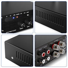 Load image into Gallery viewer, Facmogu AK-3116 HiFi Digital Amplifier, Bluetooth 5.3 200W Dual TPA3116 2 Channel 2x100W Class D Stereo Receiver w/RCA, USB, Optical, FM, Mini Amp Audio System for Home, Outdoor, w/ 24V Power Supply