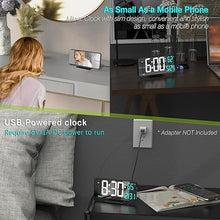 Load image into Gallery viewer, KOSUMOSU Digital Alarm Clock 6.7in Black Clock for Bedroom, Dual Alarm, Date, Seconds,Day of Week,12/24h,Dimming, Temp, Desk Clock, LED Clock for Living Room, Calendar Digital Clock