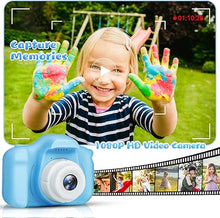 Load image into Gallery viewer, Kids Camera for Boys and Girls, GPOSY Digital Camera for Kids, Toddler Camera Christmas Birthday Toy Gifts for Kids Age 3 4 5 6 7 8 9 10 with 32GB SD Card, Video Recorder 1080P HD(Blue)