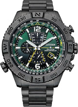 Load image into Gallery viewer, Citizen Men's Eco-Drive Promaster Navihawk A-T Watch, Green Dial, Gray Stainless Steel Bracelet, Atomic Timekeeping (Model: AT8227-56X)