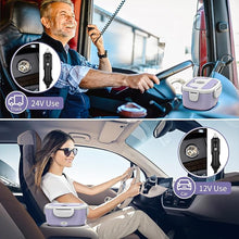 Load image into Gallery viewer, Electric Lunch Box, 3 in 1 Heated Lunch Box for Adults, Portable Heating Lunch Boxes for Car/Truck/Work/Home with 1.5L Removable Stainless Steel Container, 110V 24V 12V, Light Purple