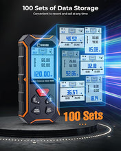 Load image into Gallery viewer, Dual Laser Measuring Tool, CIGMAN 393Ft Bilateral Laser Measurement Tool Color Backlit LCD Display, Rechargeable Laser Measure with 6 Units Ft/in/M, Angle Sensor, Multiple Measure Mode, Magnetic Back