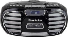 Load image into Gallery viewer, Studebaker Retro Edge Big Sound Bluetooth Boombox with CD/Cassette Player-Recorder/AM-FM Stereo Radio (Black/SB2150B)