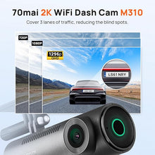 Load image into Gallery viewer, 70mai Dash Cam M310, 1296P QHD, Built in WiFi Smart Dash Camera for Cars, 130° Wide-Angle FOV, WDR, Night Vision, iOS/Android Mobile App, Loop Recording, Parking Monitor, Time-Lapse
