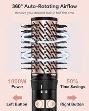 Load image into Gallery viewer, Terviiix 4-in-1 Hot Air Rotating Blow Dryer Brush Kit – 1000W with Rotatable Round Brushes (2 Sizes), Oval Volumizer, and Diffuser – Ideal for Curly Hair, with Arthritis-Friendly Big Buttons, Black