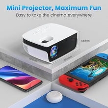 Load image into Gallery viewer, Outdoor Projector, Mini Projector for Home Theater, 1080P and 240" Supported Movie Projector 7500 L Portable Home Video Projector Compatible with Smartphone/TV Stick/PS4/PC/Laptop