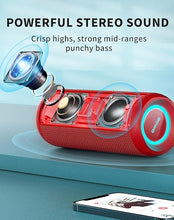 Load image into Gallery viewer, SOWO Portable Bluetooth Speaker, Waterproof Speaker IPX7, 25W Loud Wirelss Speaker with Big Audio and Punchy Bass, Outdoor Bluetooth Speaker for Party, Beach, Travel, Girls Gifts - Red