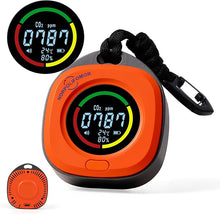 Load image into Gallery viewer, Indoor/Outdoor CO2 Carbon Dioxide Detector, 3-in-1 Portable CO2 Monitor,Temperature & Humidity, CO2 Meter with Alarm, for Home, Car, Grow Tents, Travel,Camping