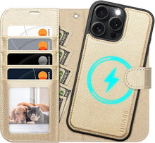 Load image into Gallery viewer, OCASE for iPhone 16 Pro Max Case Detachable Wallet Case with Card Holder, 2 in 1 Pu Leather Flip Folio with RFID Blocking Stand Wrist Strap Shockproof Phone Cover 6.9 Inch 2024, Gold