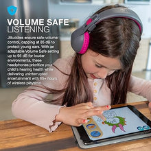 Load image into Gallery viewer, JLab JBuddies Studio 2 Wireless +Wired On-Ear Kids Headphones, Grey/Pink, 65+ Hour Battery Life, Volume Safe, Volume Limiter, Folding, Adjustable, Noise Isolation, with Mic