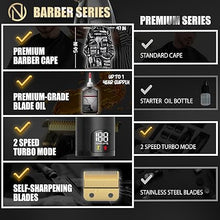 Load image into Gallery viewer, Novah® Professional Hair Clippers for Men, Professional Barber Clippers and Trimmer Set, Mens Cordless Hair Clippers for Barbers Haircut Fading Kit Fade - Gold