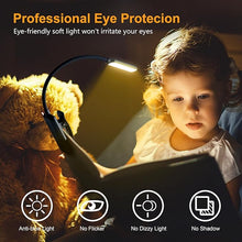 Load image into Gallery viewer, Gritin 9 LED Rechargeable Book Light for Reading in Bed -Eye Caring 3 Color Temperatures,Stepless Dimming Brightness,80 Hrs Runtime Small Lightweight Clip On Book Reading Light for Studying