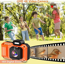 Load image into Gallery viewer, Upgraded 4K Digital Camera,HD 48MP 18X Zoom Anti Shake Auto Focus Kid Camera with 32G Card, Point and Shoot Camera Compact & Portable Video Camera for Kids, Teens, Beginners