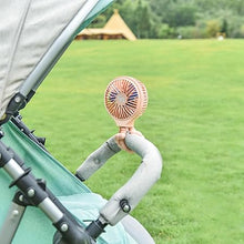 Load image into Gallery viewer, HomeLifairy Stroller Fan Clip On Baby Rechargeable Portable Fan Battery Operated Fan Mini Handheld Personal Fan USB Car Seat Small Fan for Desk Stroller Accessories Crib Car Rides (Pink)