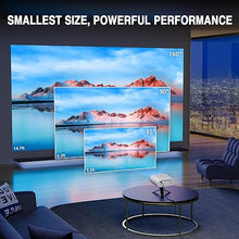 Load image into Gallery viewer, Mini Projector, VISSPL Full HD 1080P Video Projector, Portable Outdoor Projector with Tripod, Kids Gift, Home Theater Movie Phone Projector Compatible with Android/iOS/Windows/TV Stick/HDMI/USB