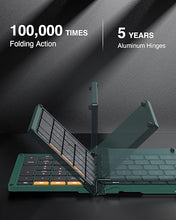 Load image into Gallery viewer, ProtoArc Foldable Bluetooth Keyboard, XK01 Folding Wireless Portable Keyboard with Number Pad, Full-Size Travel Keyboard for Windows iOS Android Tablet Smartphone Laptop PC - Dark Green