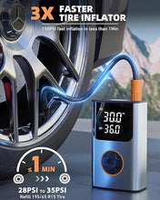 Load image into Gallery viewer, Tire Inflator Portable Air Compressor, Bike Pump, 150PSI Air Pump for Car Tires with LCD Dual Screen and Digital Tire Pressure Gauge, Air Compressor for Bicycle, Motorcycle, Compact Car, Ball