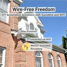 Load image into Gallery viewer, Floodlight Camera, Solar Security Cameras Wireless Outdoor, Motion-Activated Recording/Notification/1500 lm Floodlight/105 dB Siren, 360° Pan & Tilt, 2K QHD, WiFi, Live View/Talk, No Monthly Fee