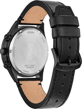 Load image into Gallery viewer, Citizen Men's Eco-Drive Weekender Sport Casual, Black Stainless Steel Watch, Black Leather Strap, Chronograph (Model: CA0775-01E)