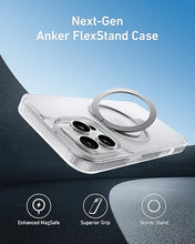 Load image into Gallery viewer, Anker Ultra Magnetic for iPhone Case with Sturdy 360° Ring Stand, Military-Grade Shockproof Kickstand Compatible with MagSafe (for iPhone 16 Pro Max, Clear)