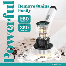 Load image into Gallery viewer, Electric Spin Scrubber - Electric Scrubber for Cleaning with 7 Replaceable Heads - Full-Body Waterproof Tub Scrubber with Long Handle - Electric Brush Cleaner for Bathroom