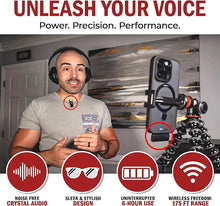 Load image into Gallery viewer, Wireless Lavalier Microphone for iPhone and All Devices - Single 2.4Ghz Mic, Audio w/Noise Canceling - Long Range Up to 175ft - Easy to Use for Video Recording, Podcast