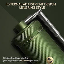 Load image into Gallery viewer, Timemore S3 Manual Coffee Grinder - External Adjustment with Stainless Steel Patented Burr | Hand Coffee Grinder Hign Presicion | Premium Timemore Grinder Chestnut S3, Green