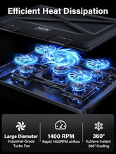 Load image into Gallery viewer, Kootek Laptop Cooling Pad, Laptop Cooler with 5 Quiet Fans for 12"-17" Computer PC Notebook Gaming Laptop Fan, Height Adjustable Laptop Cooling Stand Laptop Accessories, Blue