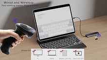 Load image into Gallery viewer, TEEMI Wireless Barcode Scanner Handheld Automatic 1D Laser Rechargeable Bar Code Reader USB Plug and Play with 2.4G Receiver for Windows PC Mac OS Linux (No stand)