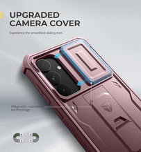 Load image into Gallery viewer, Dexnor for Samsung Galaxy S25 Plus Case with Built-in Slide Camera Cover & Screen Protector & Kickstand,Heavy-Duty Shockproof Rugged Case Full-Body Bumper Cover for Galaxy S25 Plus(2025),Peony Pink