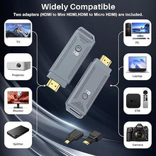 Load image into Gallery viewer, Wireless HDMI Transmitter and Receiver, 100FT Range, Plug & Play Portable Wireless HDMI Extender Supported 4K Decoding/1080P, Streaming from Laptop/PC/TV Box/Camera to Monitor/Projector/HDTV
