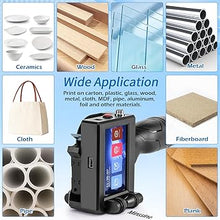 Load image into Gallery viewer, Handheld Inkjet Printer, MS-C10 Portable Handheld Printer Gun with Fast-Drying Solvent Cartridge for QRCode Barcode Production Date Time Logo Batch Number on Any Surface(0.5 Inch Nozzle)