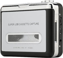 Load image into Gallery viewer, Reshow Walkman Cassette Tape Player – Portable Tape Player Audio Cassette to Digital Converter – Compatible with Laptops and Personal Computers – Convert Cassette Tape Recorder to IPod Format (Silver)