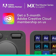 Load image into Gallery viewer, Logitech MX Creative Console - 9 Customizable LCD Keys, Control Dial for Graphic Design, Video Editing, Control Adobe, Zoom, Spotify and More - Graphite, with 3-Month Adobe Creative Cloud Membership
