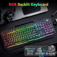 Load image into Gallery viewer, AULA Gaming Keyboard, T102 104 Keys Gaming Keyboard and Mouse Combo with RGB Backlit, All-Metal Panel, Anti-Ghosting, PC Gaming Keyboard and Mouse, USB Wired Keyboard Mouse for MAC Xbox PC Gamers