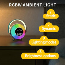 Load image into Gallery viewer, Mini Karaoke Machine, Wireless Portable Bluetooth Speaker with Microphone, Adjustable Ambient Lamp,Night Light with Clock, Suitable for Bedroom, Home, Office, Gift