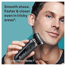 Load image into Gallery viewer, Braun Electric Shaver for Men, Series 7 7127cs, Wet & Dry Shave, Turbo & Gentle Shaving Modes, Waterproof Foil Shaver, Engineered in Germany, with Beard Trimmer, Charging Stand, Space Grey
