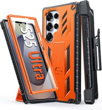 Load image into Gallery viewer, FNTCASE for Samsung Galaxy S25-Ultra Case: Military Grade Rugged Cell Phone Cover with Kickstand & Holster | Shockproof TPU Protection Bumper Matte Textured Design for S25 Ultra Cases 6.9 inch(Orange)