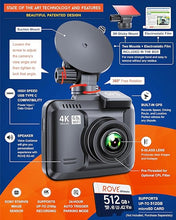 Load image into Gallery viewer, ROVE R2-4K Dash Cam Built-in WiFi 6 GPS Car Dashboard Camera Recorder with UHD 2160P, 2.4" IPS Screen, 150° Wide Angle, WDR, Night Vision
