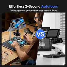 Load image into Gallery viewer, TOMLOV 4K Autofocus Microscope TM4K-AF Max, 10.1" HDMI Digital Microscope with Spin Flex Arm, Micro Soldering Microscope for Electronics Repair, 52MP Error Coin Microscope Full View, Ring Light, 64G