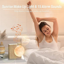 Load image into Gallery viewer, AIRIVO Alarm Clock for Bedrooms, Sunrise Alarm Clock Wake Up Light for Kids Teens, White Noise Sound Machine, Moon Light Dual Alarms for Heavy Sleepers, Night Light Alarm Clock for Preppy Room Decor