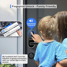 Load image into Gallery viewer, Keyless-Entry Keypad Fingerprint Smart Lock: Digital Door Lock with Code Passcode, Electronic Door Handle, Biometric Door Knob for Entry Door, Bedroom Door (Silver)