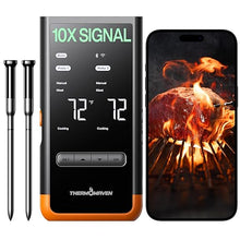 Load image into Gallery viewer, Wireless Bluetooth Smart Meat Thermometer: Standalone Base, Smart WiFi Thermometer with Sub-1G, 6 Sensors NIST Certified Accuracy, 2 Probes, for BBQ, Grill, Oven, Smoker, Rotisserie