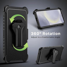Load image into Gallery viewer, M MYBAT PRO Maverick Series for Samsung Galaxy S25 Plus Case with Belt Clip Holster, 6.7 inch, Heavy Duty Military Grade Drop Protective Case with 360° Rotating Stand (No Screen Protector) Black
