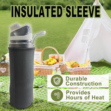 Load image into Gallery viewer, Portable Blender, Anti-Jamming 300 Watt for Shakes and Smoothies, 24oz Travel Blender USB Rechargeable, BPA Free Sporty bottle with a Travel Lid. (Black with Insulated Sleeve)