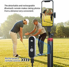 Load image into Gallery viewer, 62" Phone Tripod & Selfie Stick for Golf Training, Extendable Cell Phone Tripod Stand with Wireless Remote and Phone Holder, Golf Training Aid - Compatible with iPhone Android Phone