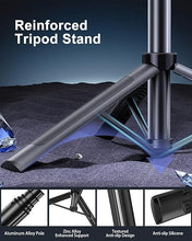 Load image into Gallery viewer, 71" Phone Tripod,Tripod for iPhone with Fill Light and Rechargeable Remote,Aluminum Selfie Stick Phone Stand Compatible with Cell Phone/Camera/Ring Light/DJI/GoPro