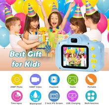 Load image into Gallery viewer, Agoigo Kids Waterproof Camera Toys for 3-12 Year Old Boys Girls Christmas Birthday Gifts Underwater Sports HD Children Digital Action Camera 2 Inch Screen with 32GB Card (Blue)