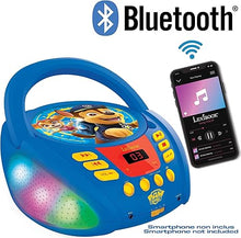 Load image into Gallery viewer, Lexibook - Paw Patrol - Bluetooth CD Player for Kids – Portable, Multicoloured Light Effects, Microphone Jack, Aux-in Jack, AC or Battery-Operated, Girls, Boys, Blue/Red, RCD109PA